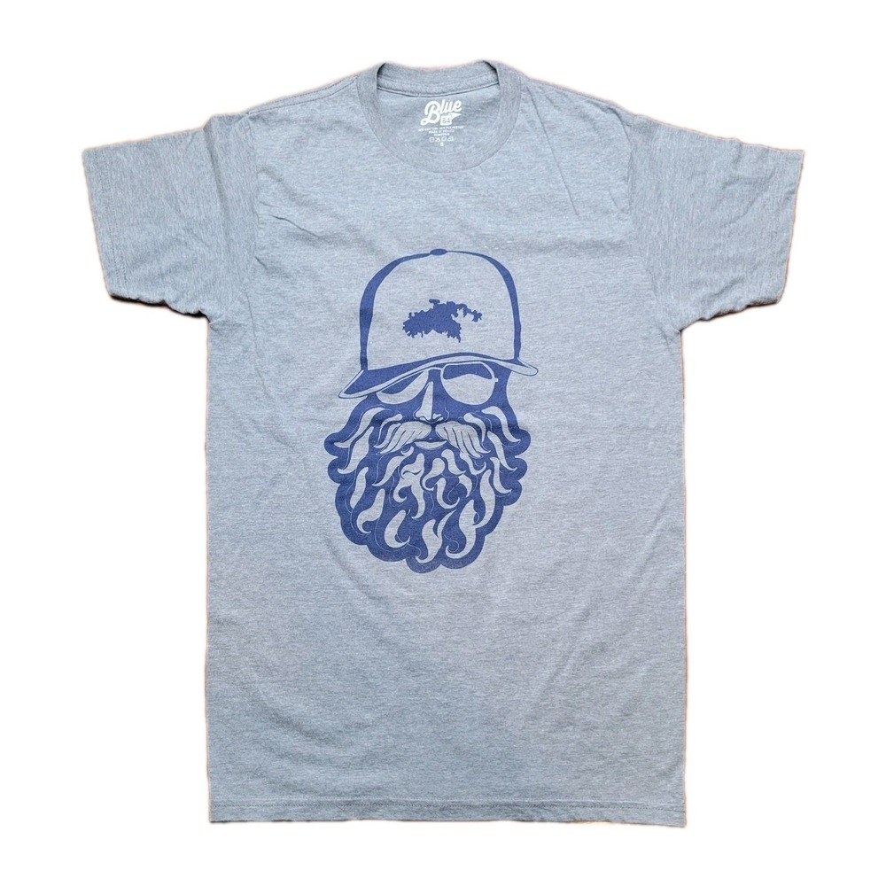 Blue 84 Graphic T Shirt St.John Island Bearded Man Cotton Men's Small